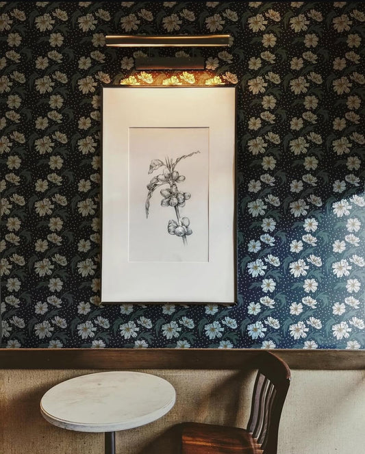 Moody Floral Wallpaper for Dining Space