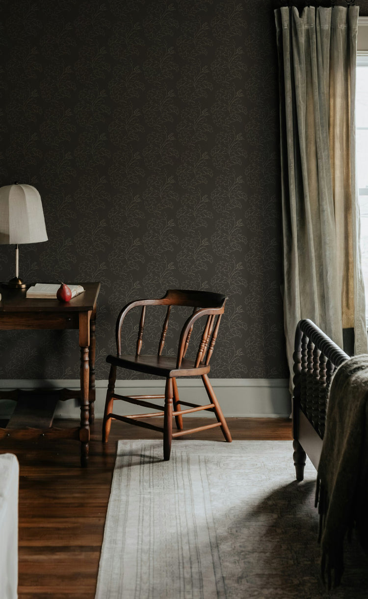 Subtle and Moody Floral Inspired Wallpaper for Bedroom