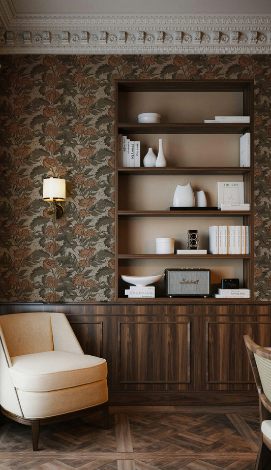 Floral Wallpaper for Home Office