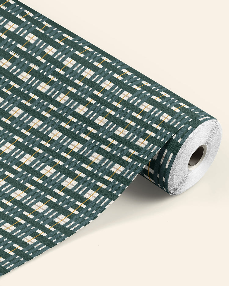 Painterly Gingham Plaid Wallpaper byHopeatHome