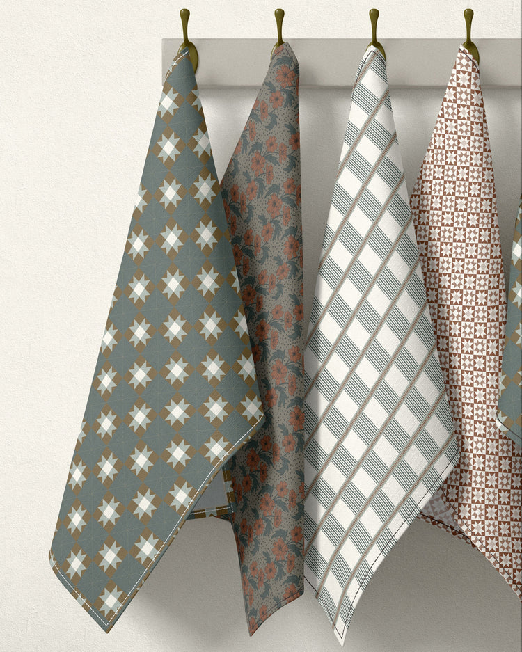 Vintage Inspired Tea Towels for Holiday Pop Up Shop byHopeatHome