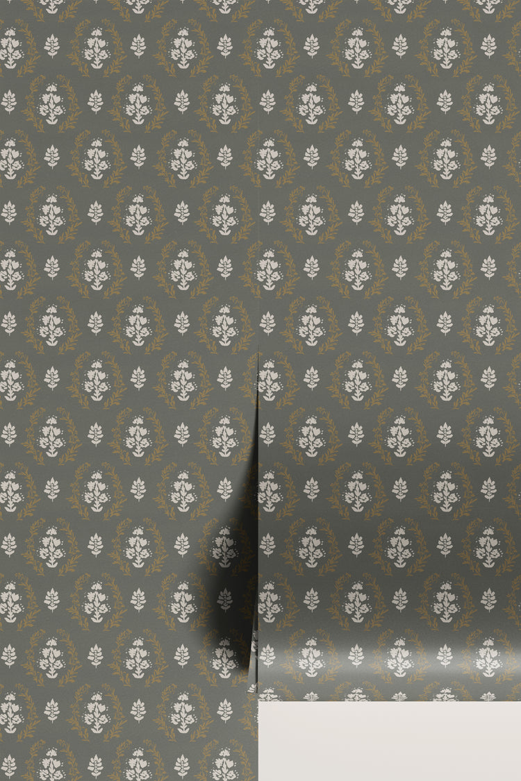 Block Print No. 02 in Olive SAMPLE