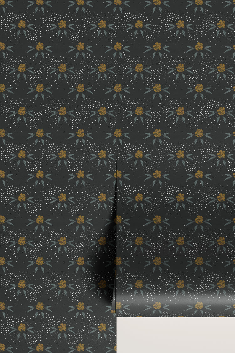 Marigolds in Charcoal SAMPLE