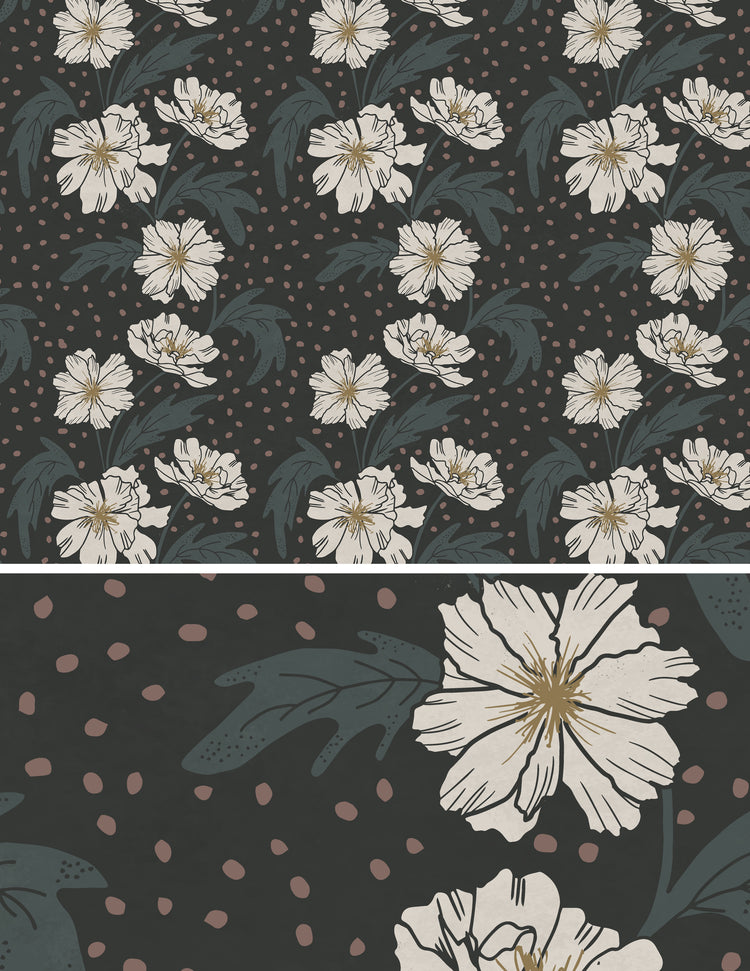 Black Floral Wallpaper