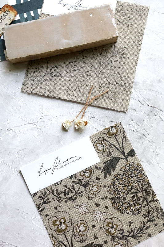 Botanical Inspired Fabric by the Yard