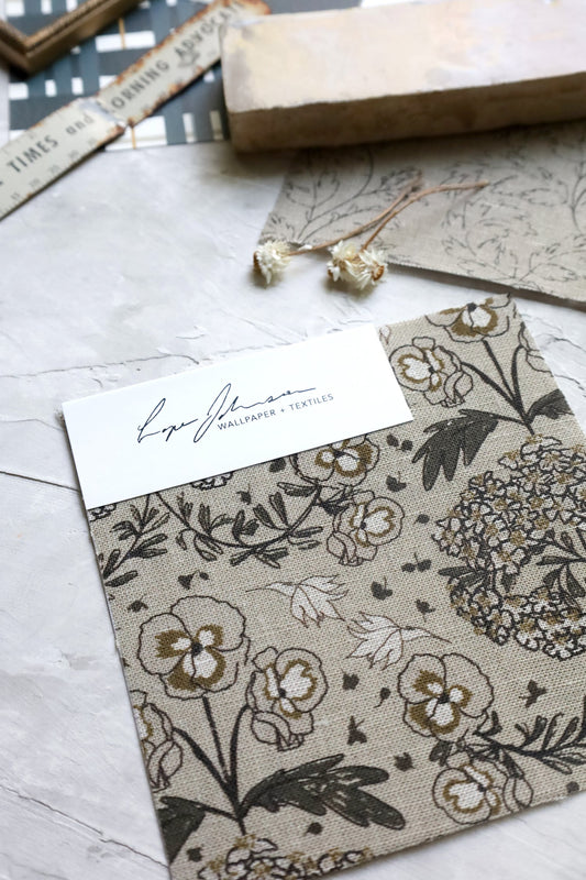Botanical Inspired Fabric by the Yard