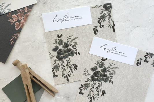 Blue Floral Pattern Fabric by the Yard