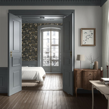 floral wallpaper and striped wallpaper, ideas for mixing and matching wallpaper