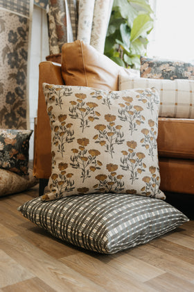 Yellow Floral Designer Pillow