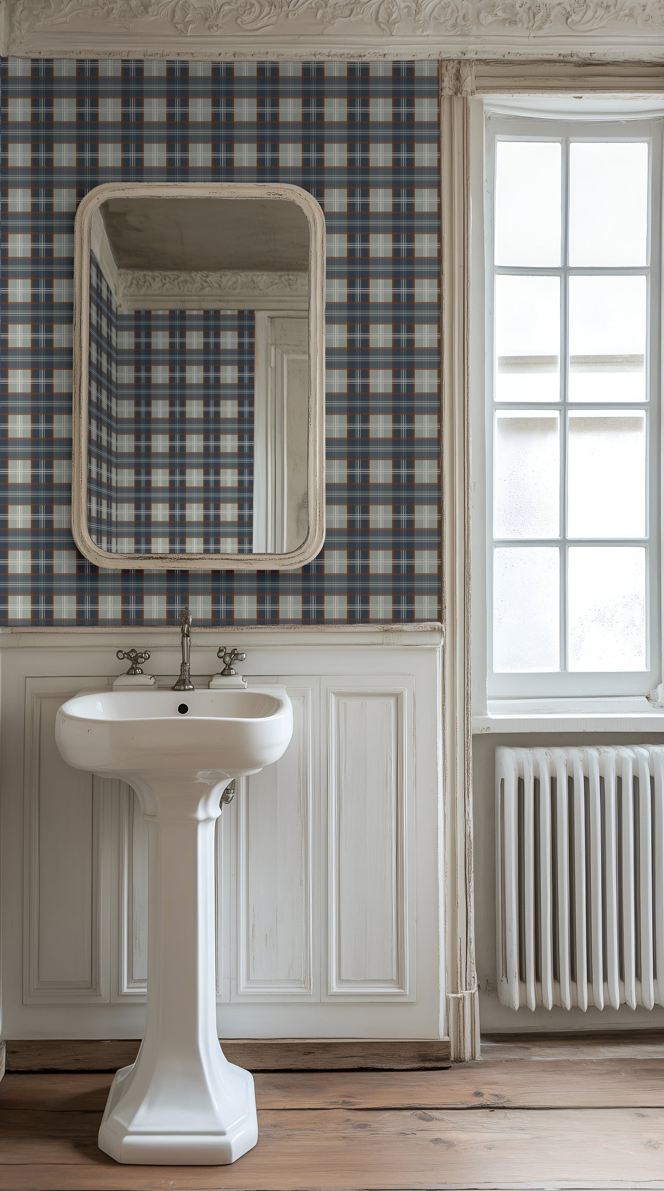 blue wallpaper, plaid wallpaper, blue plaid wallpaper, vintage plaid wallpaper byHopeatHome