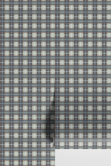 blue wallpaper, plaid wallpaper, blue plaid wallpaper, vintage plaid wallpaper byHopeatHome