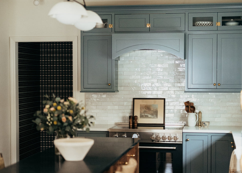 Painterly Gingham Plaid Wallpaper byHopeatHome