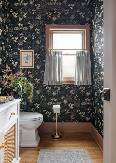 Moody Floral Wallpaper for Bathroom or Powder Room