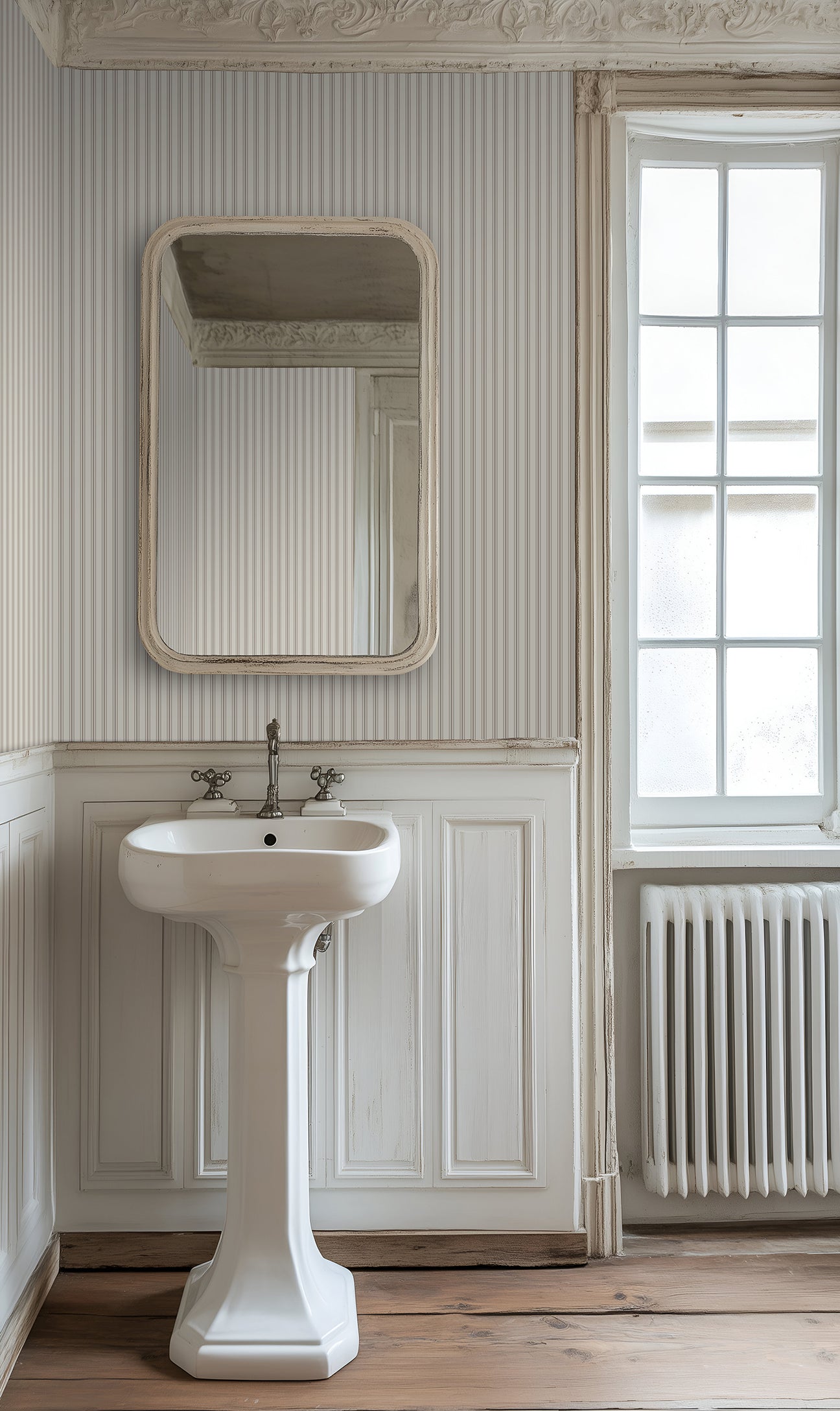 wallpaper for powder rooms, wallpaper in the bathroom, beige stripe wallpaper, neutral wallpaper, simple beige wallpaper, beige striped wallpaper, vintage ticking stripe wallpaper, market stripe wallpaper, french stripe wallpaper, striped wallpaper, simple wallpaper patterns, simple stripe wallpaper byHopeatHome