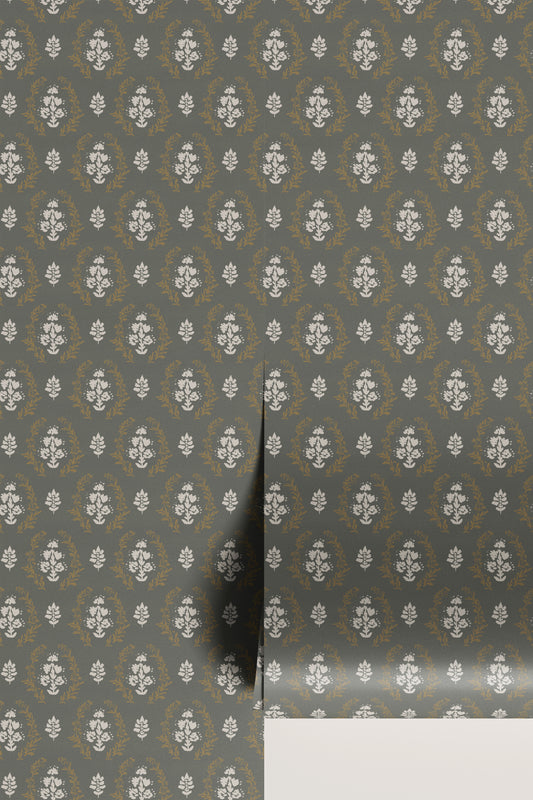 Block Print No. 02 in Olive SAMPLE