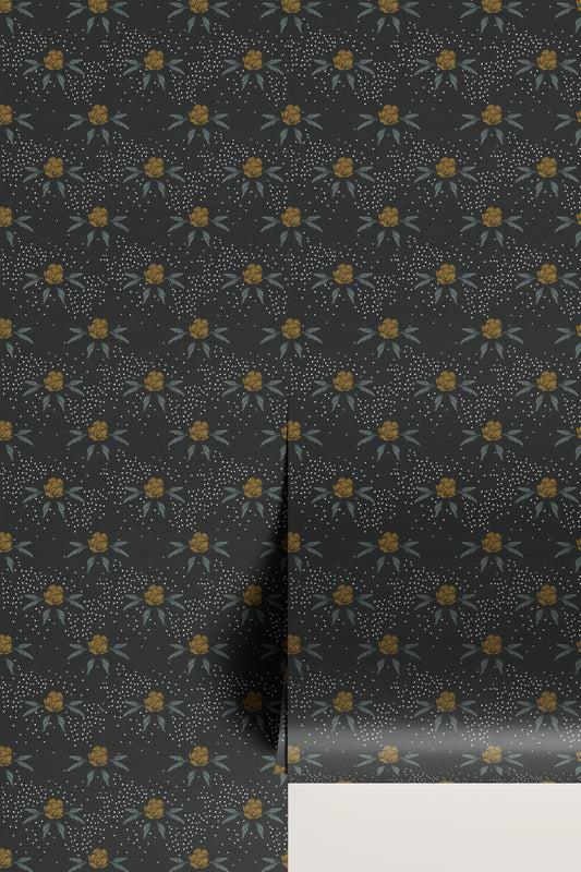 Marigolds in Charcoal SAMPLE
