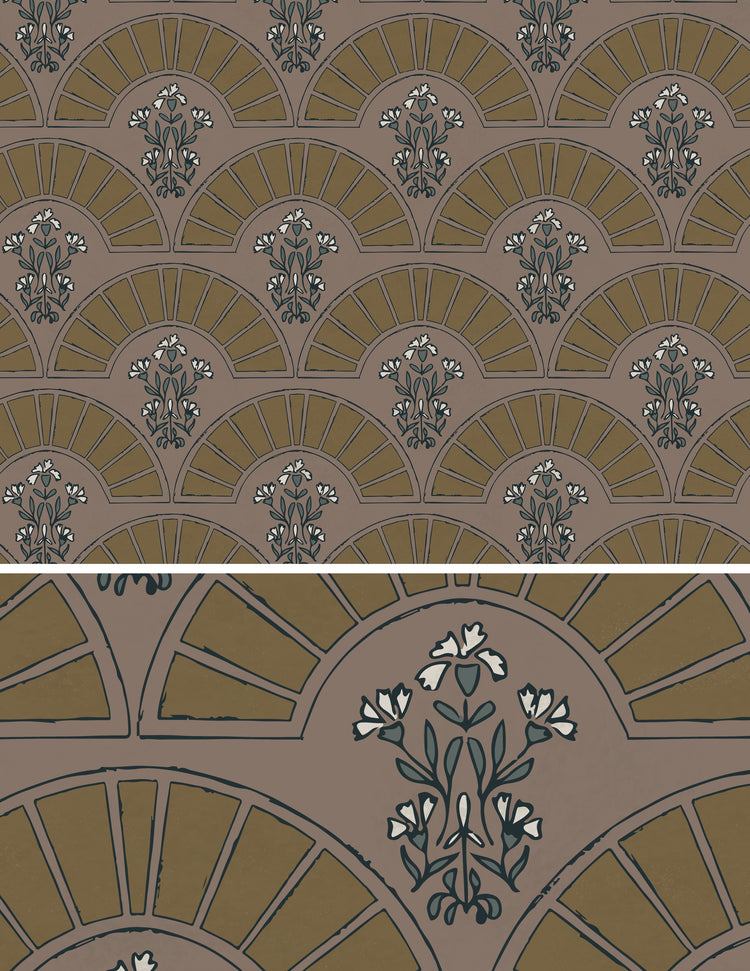 Scallop Floral Wallpaper for Walls